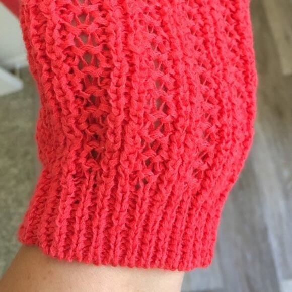 Rachel Zoe Karla Pullover Sweater Open Knit Coral - Picture 3 of 10